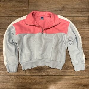 Old Navy Girls Colorblock Quarter Zip Sweatshirt Size M 8 Pink Gray